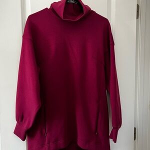 Burgundy Lululemon Modal-Blend Turtleneck Tunic Sweatshirt - size 4